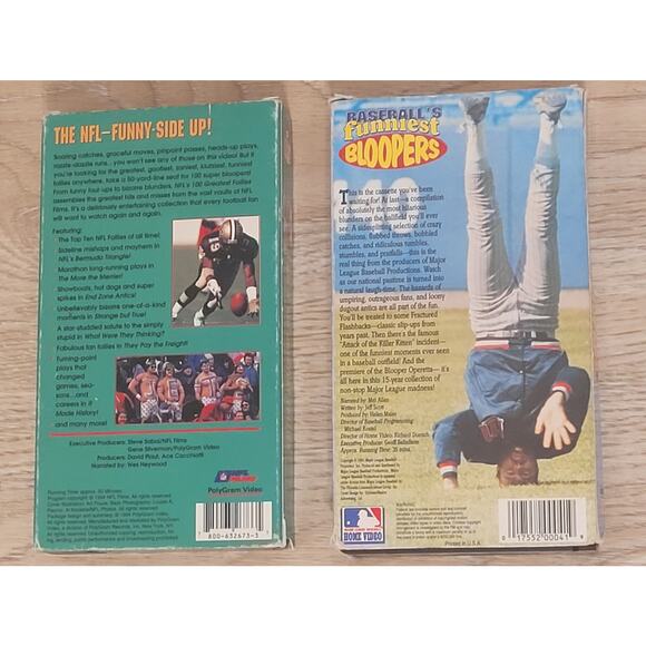 Lot Of 2 90s Mixed Sports Bloopers VHS Pre-owned Untested MLB NFL Foolies - Picture 2 of 3